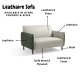 Linspire Gemini 3-Seater Leathaire Sofa, Grey & Moss Green