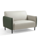 Linspire Gemini Leathaire Loveseat, Grey & Moss Green