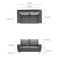 Linspire Essence Loveseat, Grey