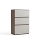 Linspire Rena Chest of 3 Drawers, Warm Wood & Grey