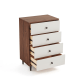 Linspire Fresko Chest of 4 Drawers, White & Walnut