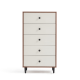 Linspire Fresko Chest of 5 Drawers, White & Walnut