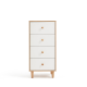 Linspire Fresko Chest of 4 Drawers, White & Natural, Narrow