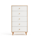 Linspire Fresko Chest of 5 Drawers, White & Natural