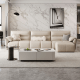 Linspire Plume Leather 5-Seater Sofa with Ottoman, Sand