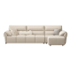 Linspire Plume Leather 5-Seater Sofa with Ottoman, Sand