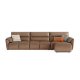 Linspire Plume 4.5-Seater Leather Sofa with Ottoman, Caramel