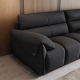 Linspire Plume 4.5-Seater Leather Sofa with Ottoman, Black