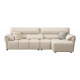 Linspire Plume Leather 4-Seater Sofa with Ottoman, Sand