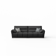 Linspire Plume Leather 3.5-Seater Sofa, Black