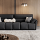 Linspire Plume Leather 3.5-Seater Sofa, Black