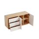 Linspire Pristine Chest of 3 Drawers with Cabinet, White & Natural