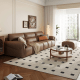 Linspire Plume Leather 5-Seater Sofa, Caramel
