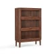 Linspire Cocoa Bookcase with Glass Door 80cm, 3-Tier