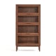 Linspire Cocoa Bookcase with Glass Door 60cm, 4-Tier