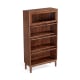 Linspire Cocoa Bookcase with Glass Door 60cm, 4-Tier