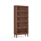 Linspire Cocoa Bookcase with Glass Door 60cm, 5-Tier