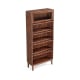 Linspire Cocoa Bookcase with Glass Door 60cm, 5-Tier