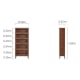 Linspire Cocoa Bookcase with Glass Door 60cm, 5-Tier