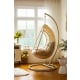 Linspire Cocoon Hanging Egg Chair with Cushion, Cream White