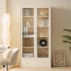 Linspire Ventus Bookcase with Glass Door & Storage Drawers, White