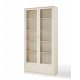 Linspire Ventus Bookcase with Glass Door & Storage Drawers, Off-White