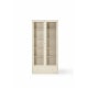 Linspire Ventus Bookcase with Glass Door & Storage Drawers, Off-White