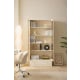 Linspire Ventus Bookcase with Glass Door & Storage Drawers, Off-White