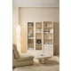 Linspire Ventus Bookcase with Glass Door & Storage Drawers, White