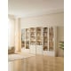 Linspire Ventus Bookcase with Glass Door & Storage Drawers, Off-White