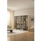 Linspire Ventus Bookcase with Glass Door, Small, Off-White & Black