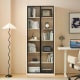 Linspire Ventus Bookcase with Glass Door, Large, White & Black