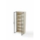 Linspire Ventus Bookcase with Glass Door, Large, Off-White & Black