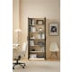 Linspire Ventus Bookcase with Glass Door, Large, Off-White & Black