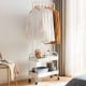 Linspire Pitch Metal Clothes Rack with Storage 56cm, White