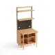 Linspire Noble Desk with Shelf, 0.8m, Natural & Black