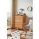 Linspire Flow Chest of 5 Drawers with Glass Top