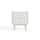 Linspire Ventus Bedside Table with Glass Top, Off-White