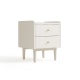 Linspire Ventus Bedside Table with Glass Top, Off-White