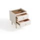 Linspire Ventus Bedside Table with Glass Top, Off-White