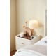 Linspire Ventus Bedside Table with Glass Top, Off-White