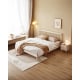 Linspire Ventus Bedside Table with Glass Top, Off-White