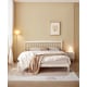 Linspire Ventus Bedside Table with Glass Top, Off-White