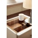 Linspire Ventus Bedside Table with Glass Top, Off-White