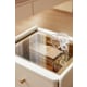 Linspire Ventus Bedside Table with Glass Top, Off-White
