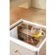 Linspire Ventus Bedside Table with Glass Top, Off-White