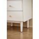 Linspire Ventus Bedside Table with Glass Top, Off-White