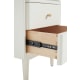 Linspire Ventus Bedside Table with Glass Top, Off-White