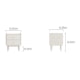 Linspire Ventus Bedside Table with Glass Top, Off-White