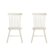 Linspire Ventus Solid Wood Dining Chairs, White, Set of 2